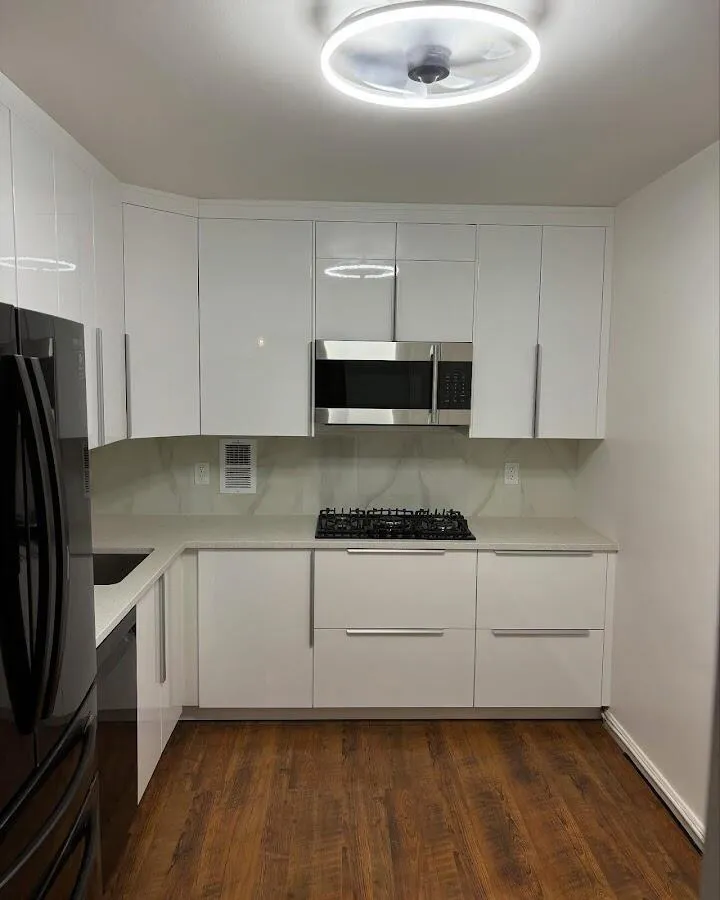 Renovated kitchen with quartz countertops in Long Grove